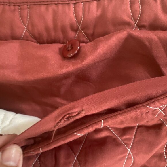 Martha Stewart Floral King Quilt 2 Shams Cotton Red Multi-Color Roses Reversible - Picture 6 of 7